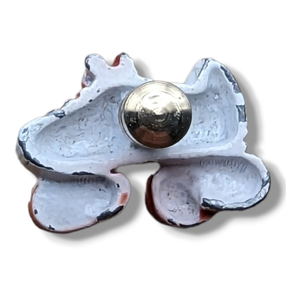 Roller Skate Lightning Bolt Blue White Red Wheels Vintage Hat Lapel Pin - Picture 3 of 4